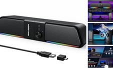 CS20 2 in 1 Bluetooth Computer Speakers for Desktop, USB Plug  Play Black