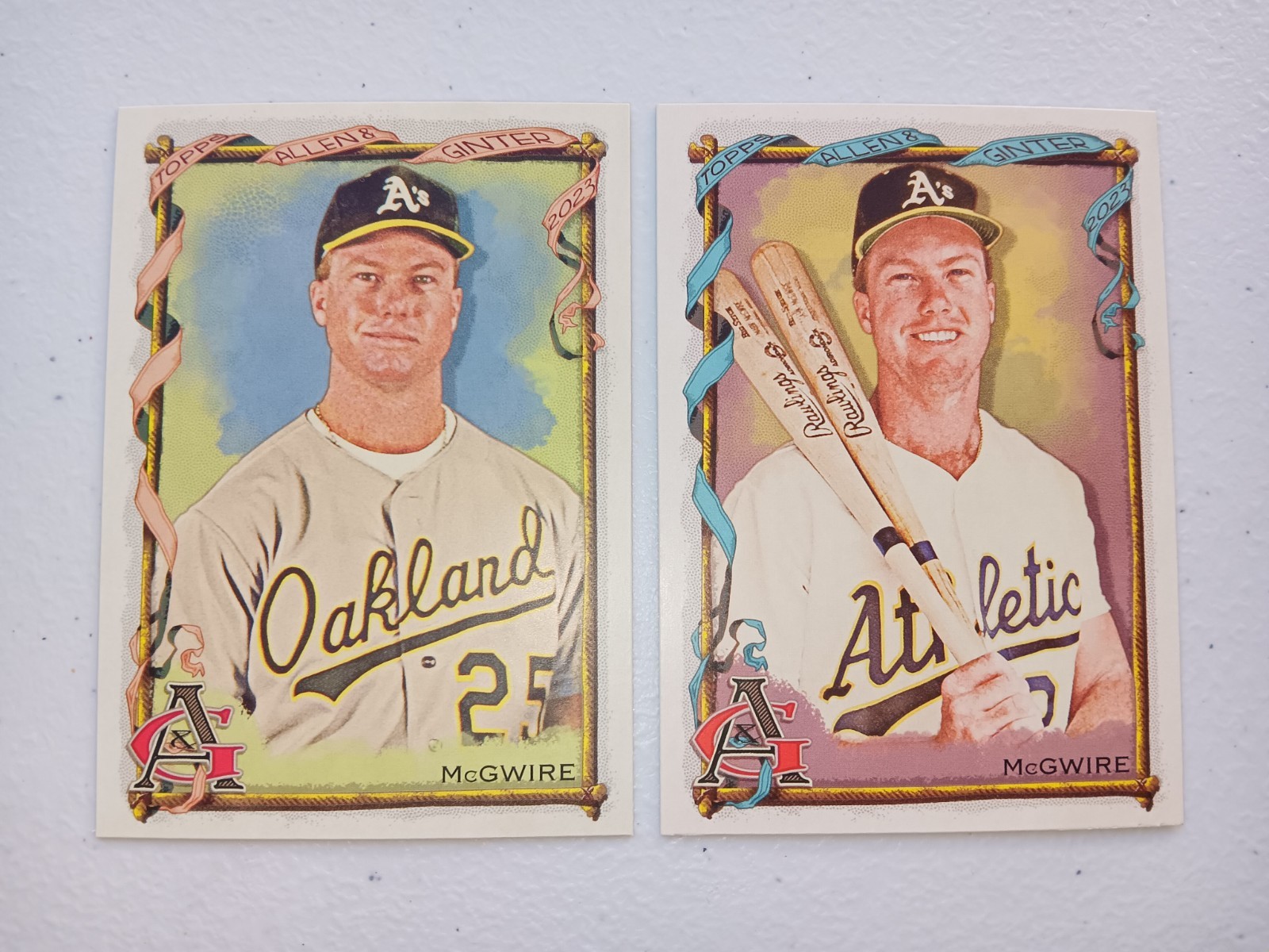 2023 Topps Allen & Ginter Mark McGwire 2 Card Lot Oakland Athletics #67 & #389