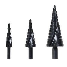 3PCS HSS Step Drill Bit Set Large Cone Titanium Bit Kit Metal Hole Cutter