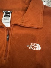 The North Face Quarter Zip Men's Size Large Orange Fleece Quarter Zip