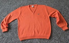 VTG 80s IZOD Lacoste Club V-Neck Pullover Sweater 100% Orlon XL Made In USA