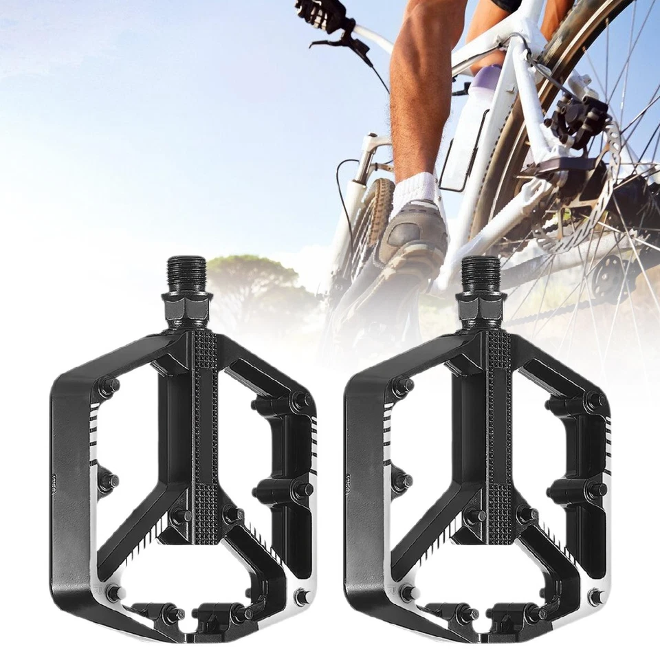 Fahrrad Pedale 3 Versiegelte Lager Aluminium MTB Fahrradpedale Schwarz ein Paar