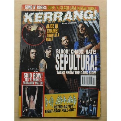 SEPULTURA/DEF LEPPARD KERRANG NO.464 MAGAZINE OCTOBER 9 1993 - SEPULTURA Cover w