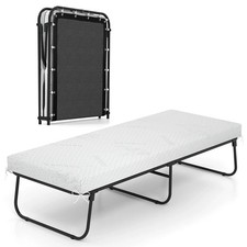 Folding Bed with Mattress Cot Size 75x31 Inch Memory Foam Metal Frame Portable