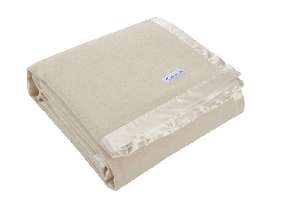Luxe Bedding 400GSM Australian Wool Blanket Natural