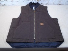 Vintage Y2K Carhartt Vest V52 Dark Brown DKB Size XXL Workwear