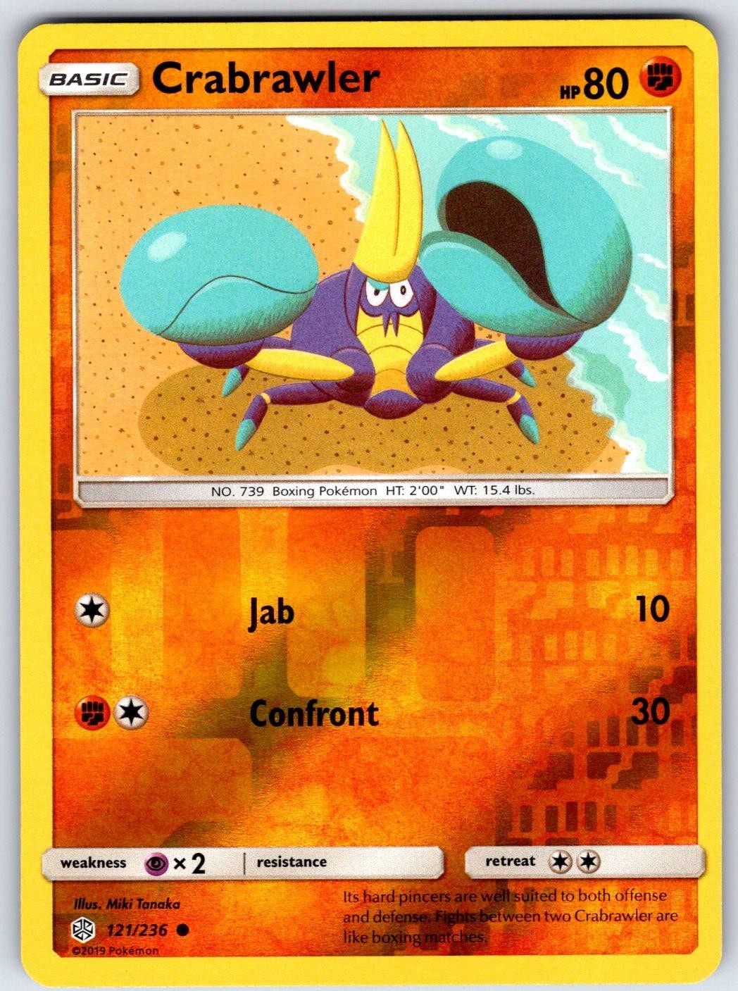 Crabrawler 121/236 Common Cosmic Eclipse Pokemon Reverse Holo LP