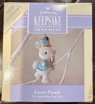 1992 Hallmark Keepsake Easter Parade Drum Major Bunny Ornament NIB