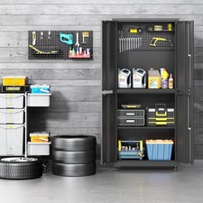 Rolling Tool Chest Tool Cabinet Storage Box W Adjustable Shelves Tool Cupboard