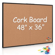 Cork Board Bulletin 48 x 36 Foldable Notice Pin Black Board2by Wall Aluminum