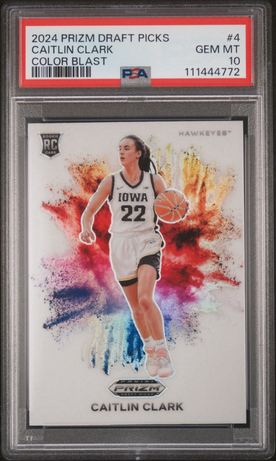 2024 Prizm Draft Picks Caitlin Clark #4 Color Blast SSP RC PSA 10