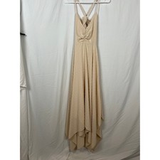 NWT MINK PINK Women's XS Cream Fairy Dress Maxi Asymmetrical Hem Tank FLAW