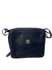CELINE Shoulder Bag Leather NVY Allover Pattern From Japan