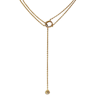 CARTIER Pampilles Trinity Lariat Chain Necklace Tri-Color 18K Yellow Gold