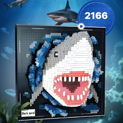 2166 PCS Building Blocks Mini DIY Spielzeug 3D Hai Baustein Set Klemmbausteine