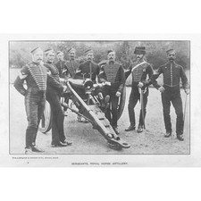 MILITARY Sergeants of the Royal Horse Artillery - Antique Print 1897