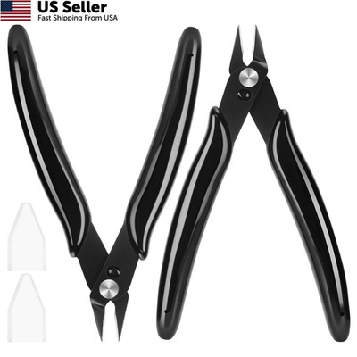 Micro Wire Cutters 2 Pack 5 Inch Precision Flush Pliers for Craft Electronic USA