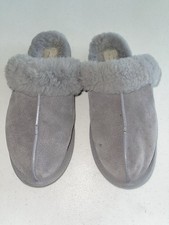 UGG Scuffette II Gray Suede Slippers Sheepskin Size 11 - READ description
