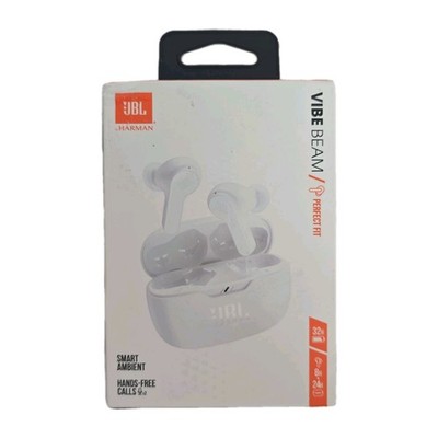 JBL Vibe Beam True Wireless In-Ear Headphones - White (JBLVBEAMWHTAM)