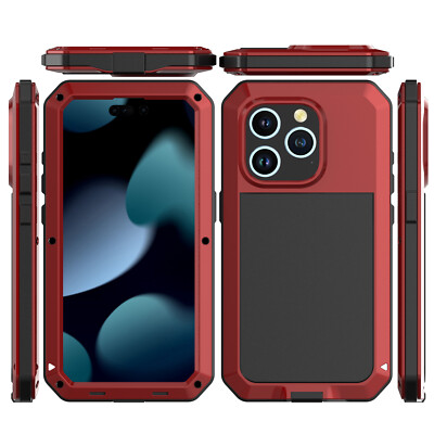 Shockproof Case For iPhone 15 Plus 15 Pro Max Aluminum Metal Heavy Duty Cover US
