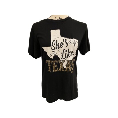  She s Like Texas  Tee T-Shirt  Super Soft By Bella + Canvas Medium Leopard Cute