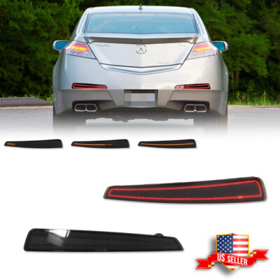 Smoked Rear Bumper LED Reflector Tail Brake Signal Lights For 2009-2011 ACURA TL