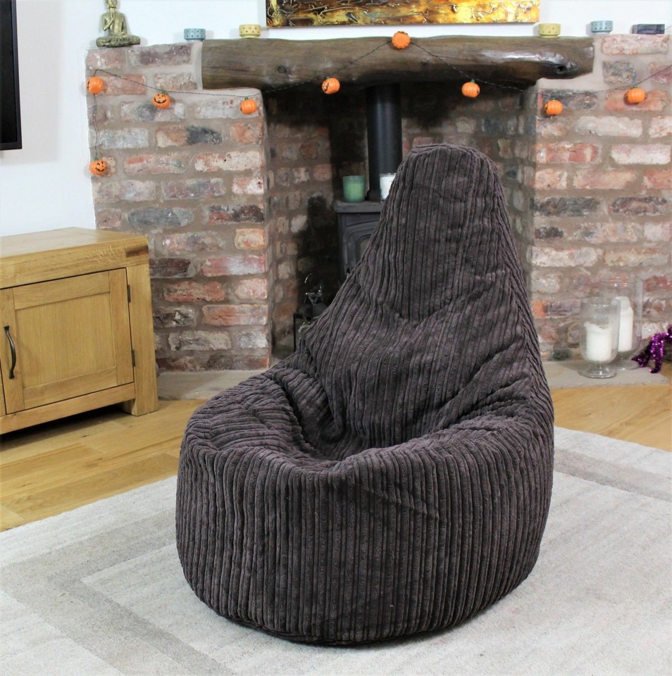 Jumbo Corduroy Gamer Bean Bag Chair High Back Adult Gaming Beanbag Seat Beans