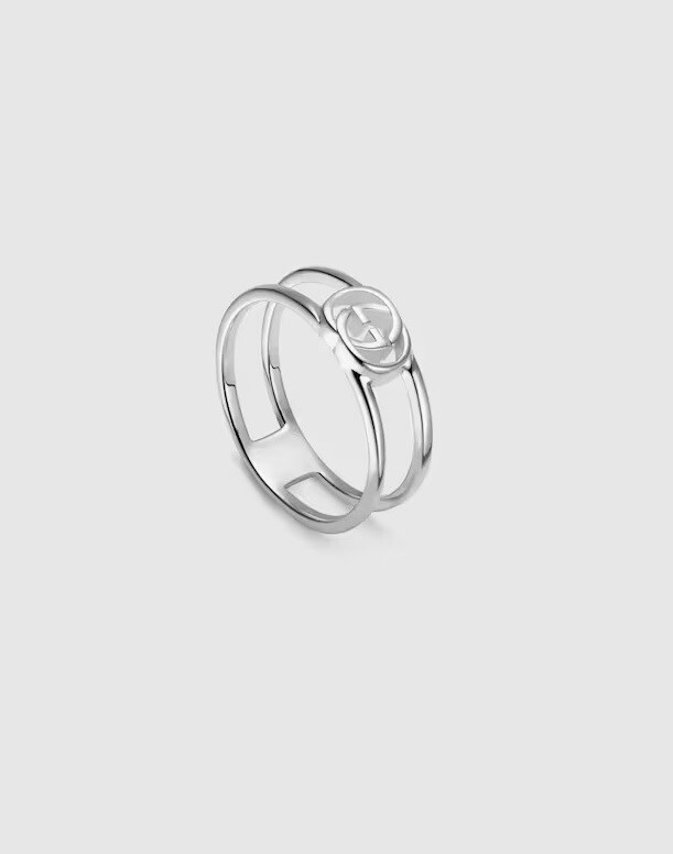Gucci Interlocking Thin 925 Silver Ring Size 13(U… - image 1