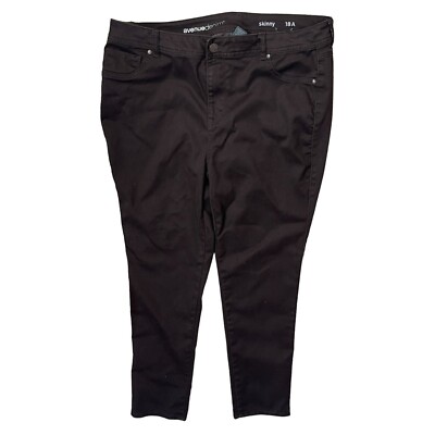 Avenue Denim Women's Black Skinny Jeans Average Length Size 18 Stretch