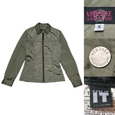 Versace Jeans Couture Satin Coach Jacket Women’s size Small in Olive Greem