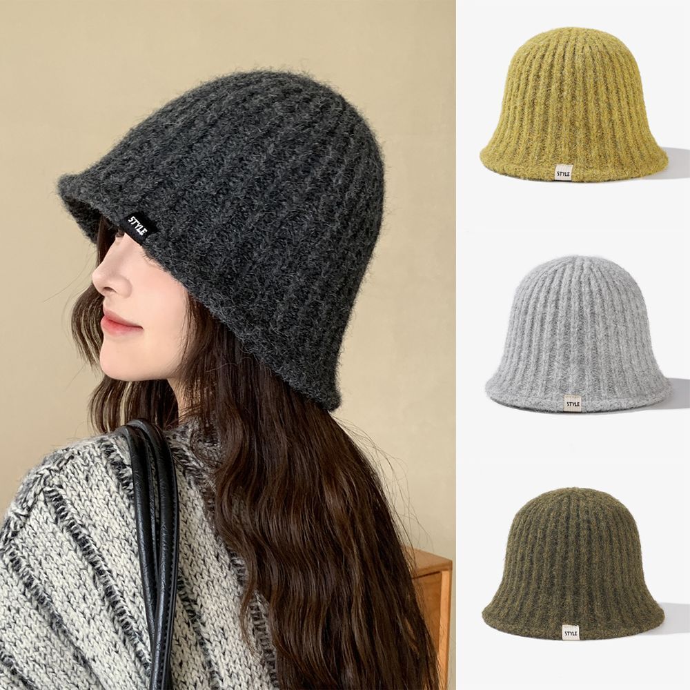 APL Cappello a secchio tinta unita a righe pescatore berretto invernale da donna