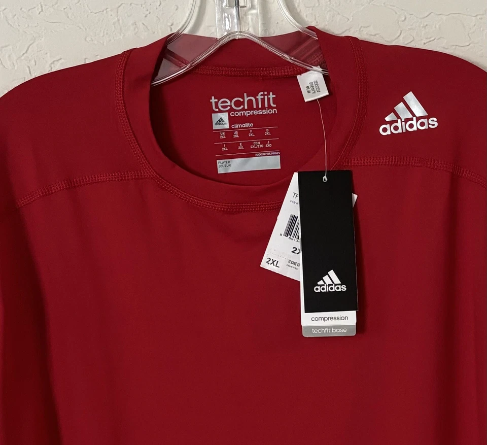Adidas Techfit Compression TF Base SS Climalite 2XL Tee AJ4968 Red - Image 3 of 4