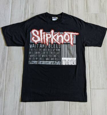 Retro Slipknot 2000 Barcode “Wait and Bleed” T-Shirt TE1982 | eBay