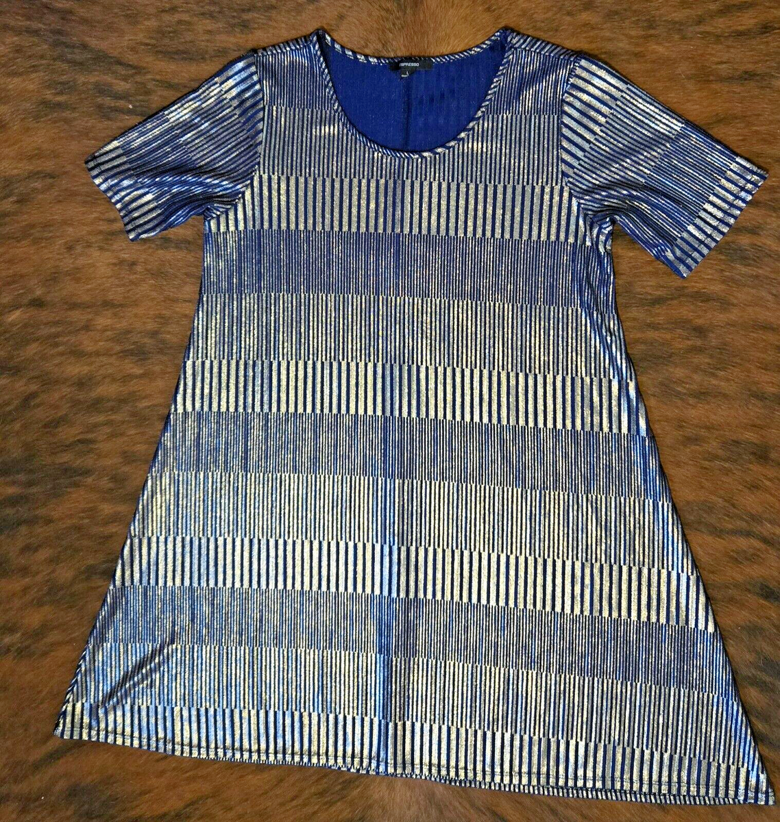 striped dress gold or blue Elinore Striped Mini Dress White/Blue / M