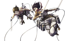 Eren Yeager Mikasa Attack on Titan Weatherproof Anime Sticker 6" Car Decal