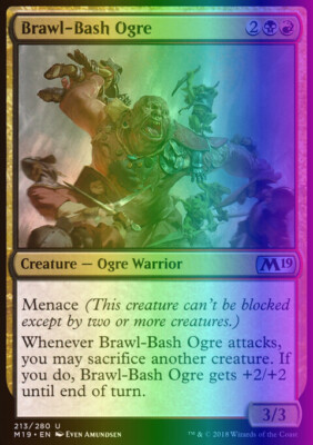 Magic The Gathering Mtg Brawl Bash Ogre 213 Core Set 19 Lp Foil Ebay