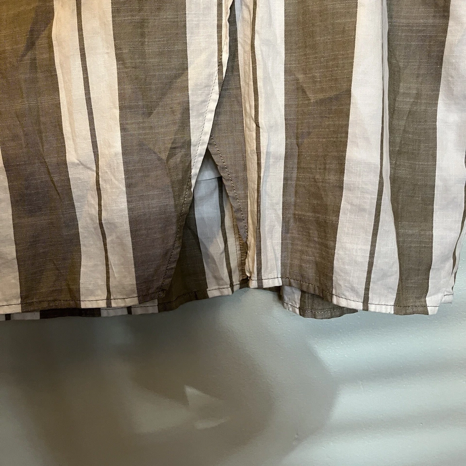 Vestido midi Express a rayas recortado imitación envoltura talla 4 algodón verde tropical costero Foto 4 de 4