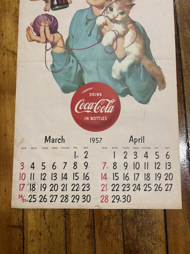 1957 Drink Coca Cola Calendar - Picture 3 of 4