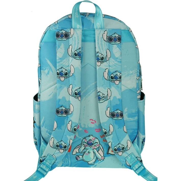Disney Lilo & Stitch L Blue Backpack w/ Laptop Compartment School Travel 17"