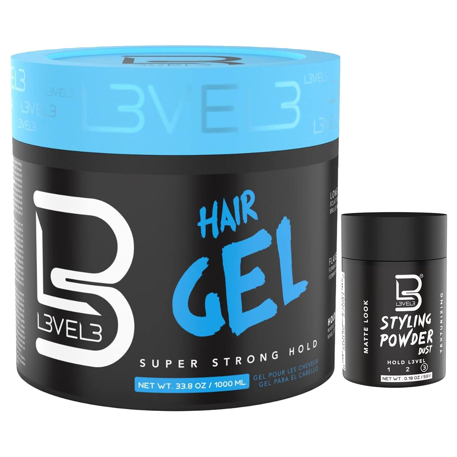 Hair Gel with Sample Powder - Super Strong Hold - Flake Free - Long Lasting Shin-image