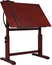 Wood Drafting Table,Artist Drawing Table with Height Adjustable & Tilting Large