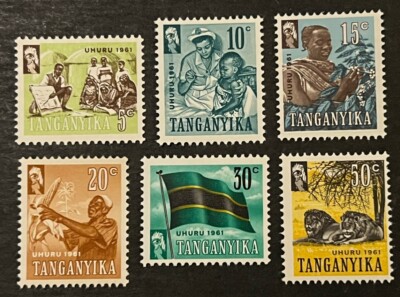 Travelstamps: 1961 Tanganyika Stamps - Small Lot of 6 Independence