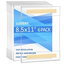 Acrylic Sign Holder 8.5 x 11 Wall Mount, Wall Mount Sign Holders, Clear Acryl...