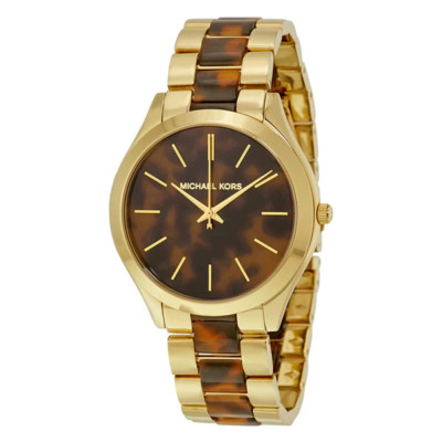 Michael Kors MK4284 Runway Gold Tortoise Acetate Ladies Watch