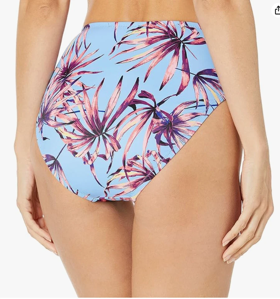 Pantalones de traje de baño Jessica Simpson para mujer mezcla y combinación lila/multi palma estampado, M Foto 2 de 2