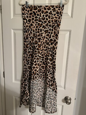 LulaRoe Olivia Maxi Skirt -Leopard Print- Brown  & Tan- Hi-Low Style - S