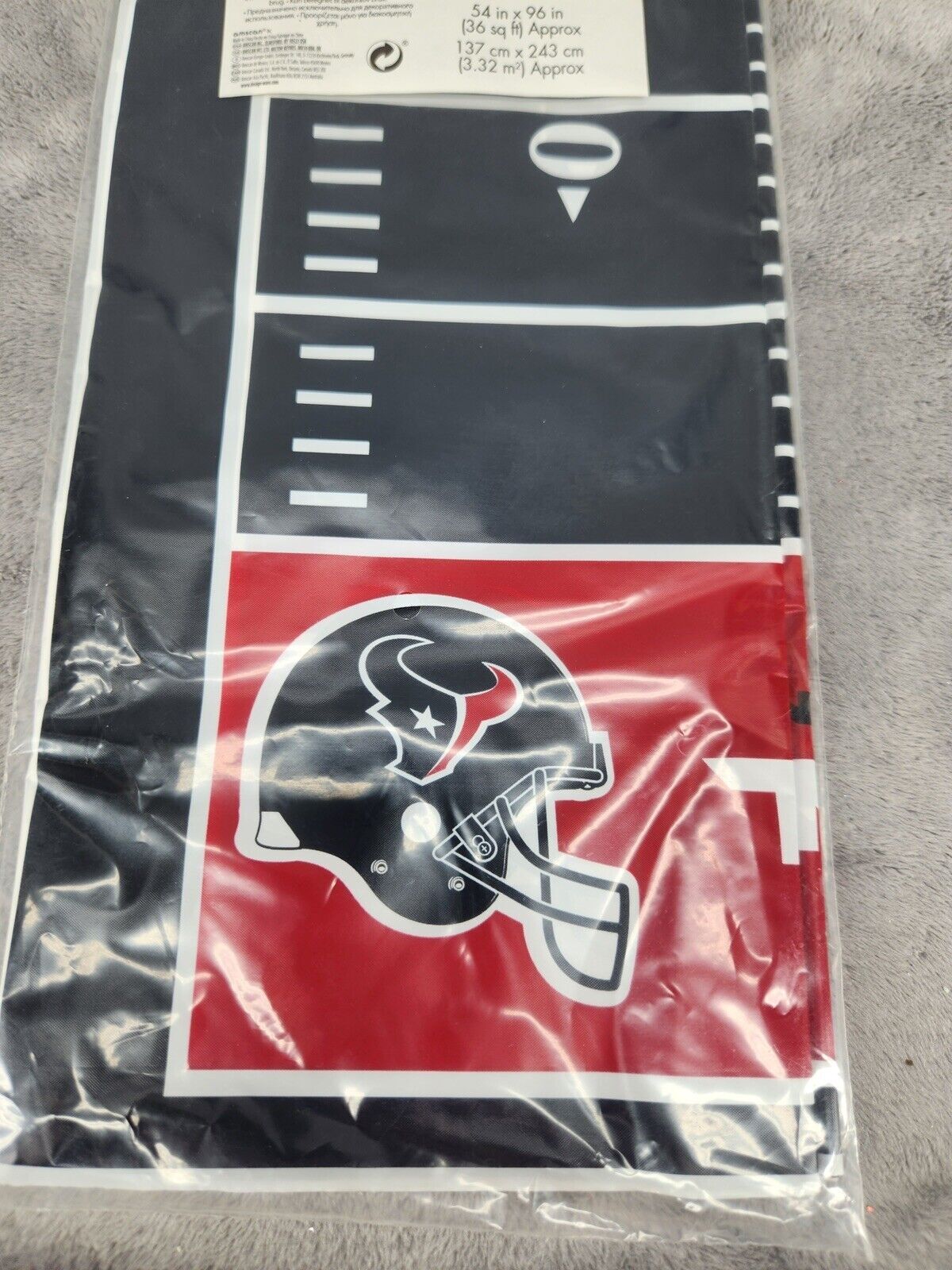 HOUSTON TEXANS Plastic Vinyl Table Cover 54” X 96”