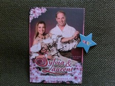 Duo Sylvia+Laurent-oryginalna podpisana karta z autografem, przedmiot kolekcjonerski, D-115