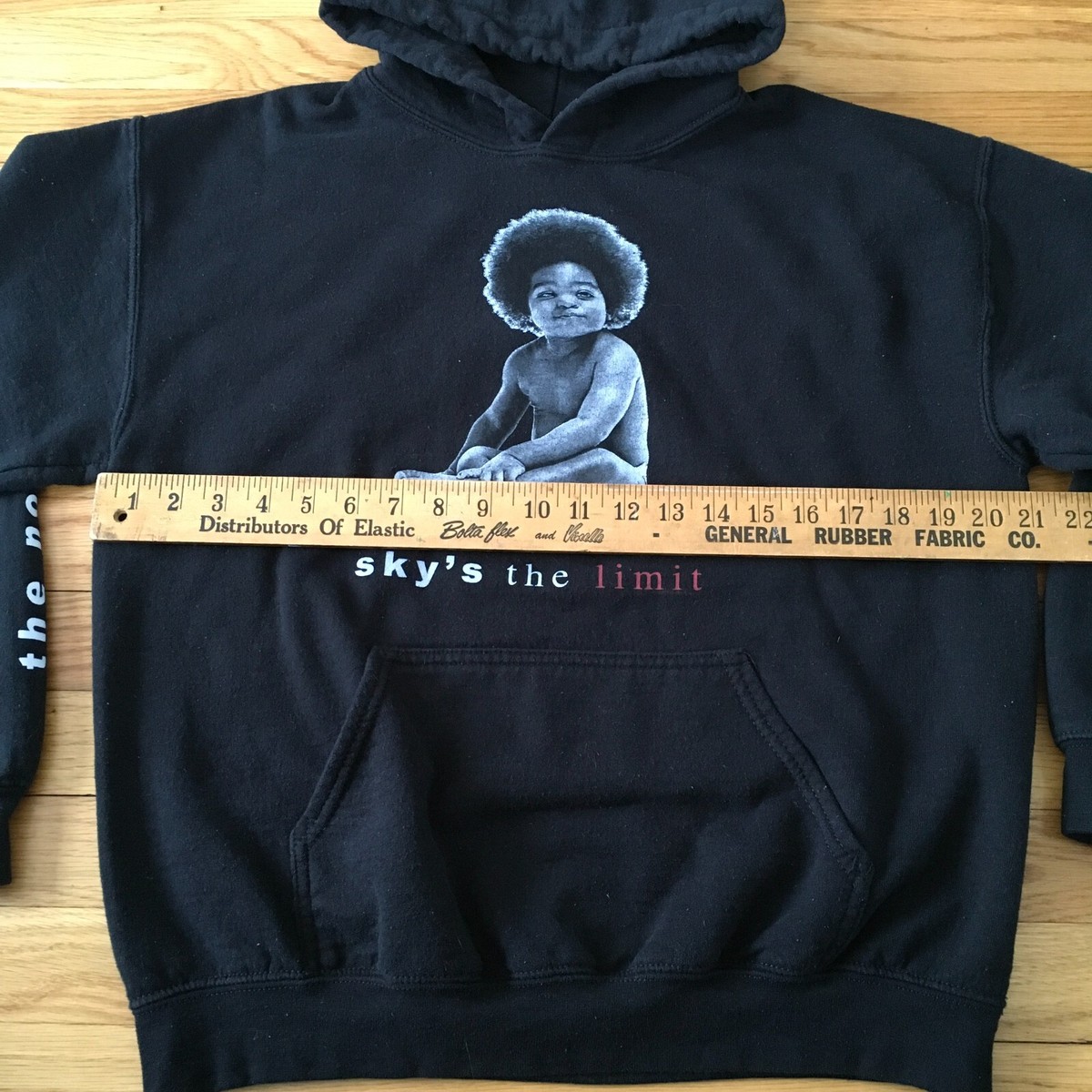 Notorious BIG Skys the Limit Hoodie Sweatshirt Black M Rap Biggie
