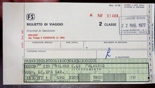 BIGLIETTO DEL TRENO - MILANO CENTRALE / ALASSIO - 1977 2a CLASSE -